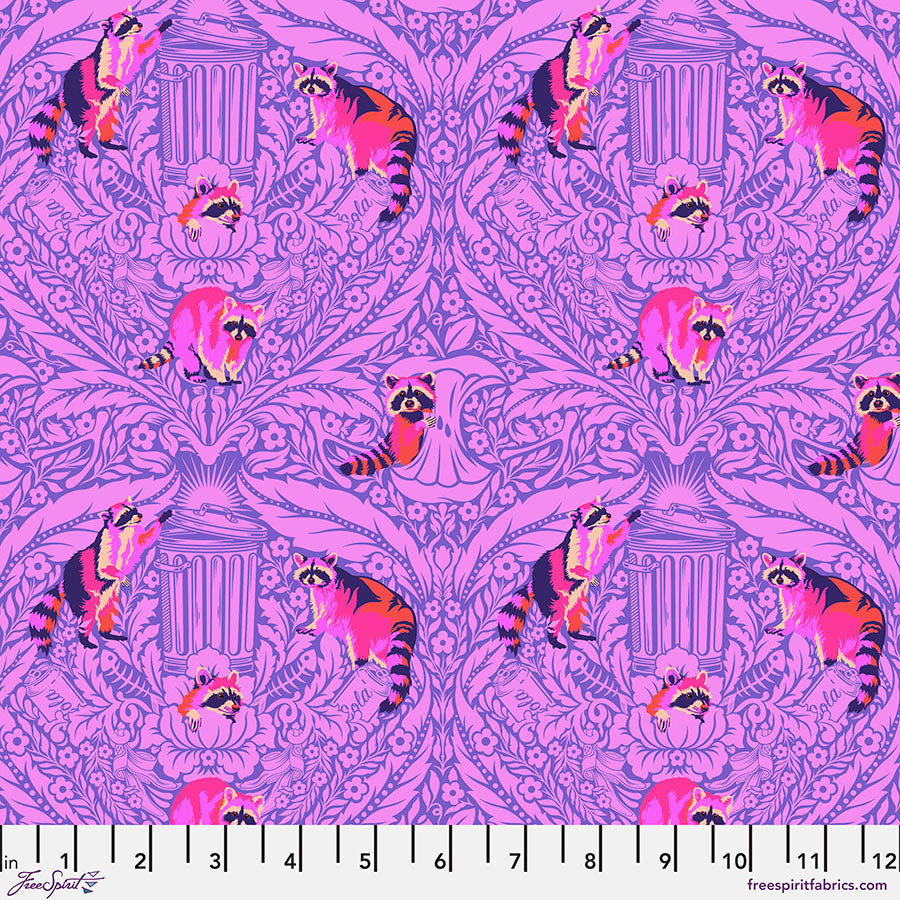 Tula Pink Tiny Beasts One Mans Trash in Glimmer Cotton Quilting Fabric by the Half Yard