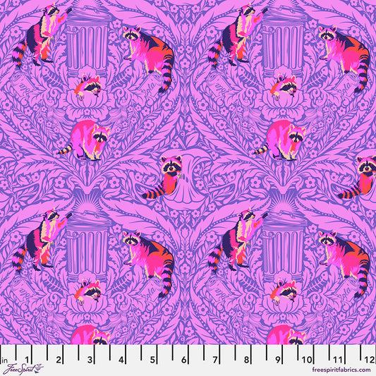 Tula Pink Tiny Beasts One Mans Trash in Glimmer Cotton Quilting Fabric by the Half Yard