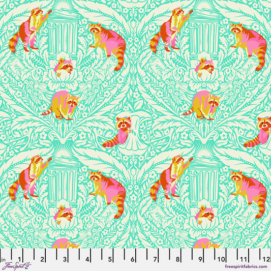 Tula Pink Tiny Beasts One Mans Trash in Glow Cotton Quilting Fabric by the Half Yard