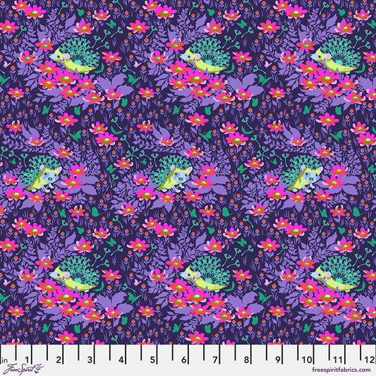 Tula Pink Tiny Beasts Who's Your Dandy in Glimmer Cotton Quilting Fabric by the Half Yard