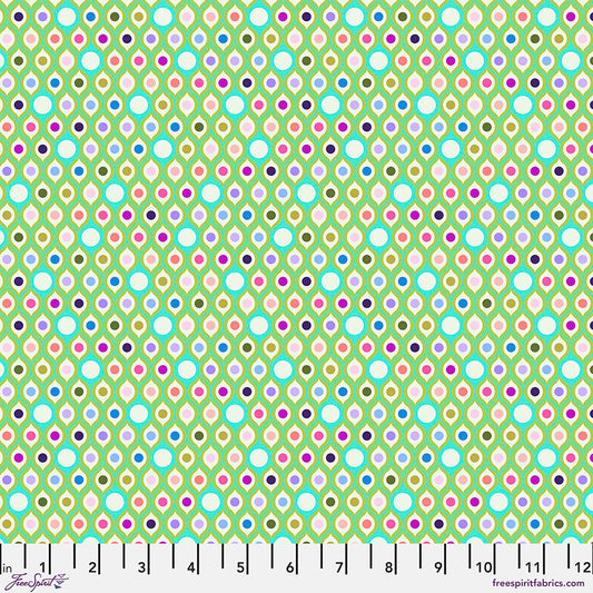 Tula Pink Parisville Deja Vu Eye Drops in Mint Cotton Quilting Fabric by the Half Yard