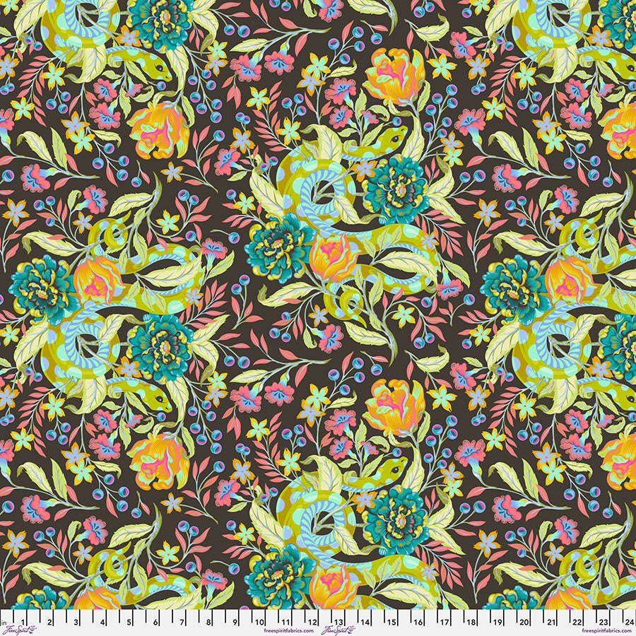 Tula Pink Moon Garden Hissy Fit in Dawn Cotton Quilting Fabric by the Half Yard