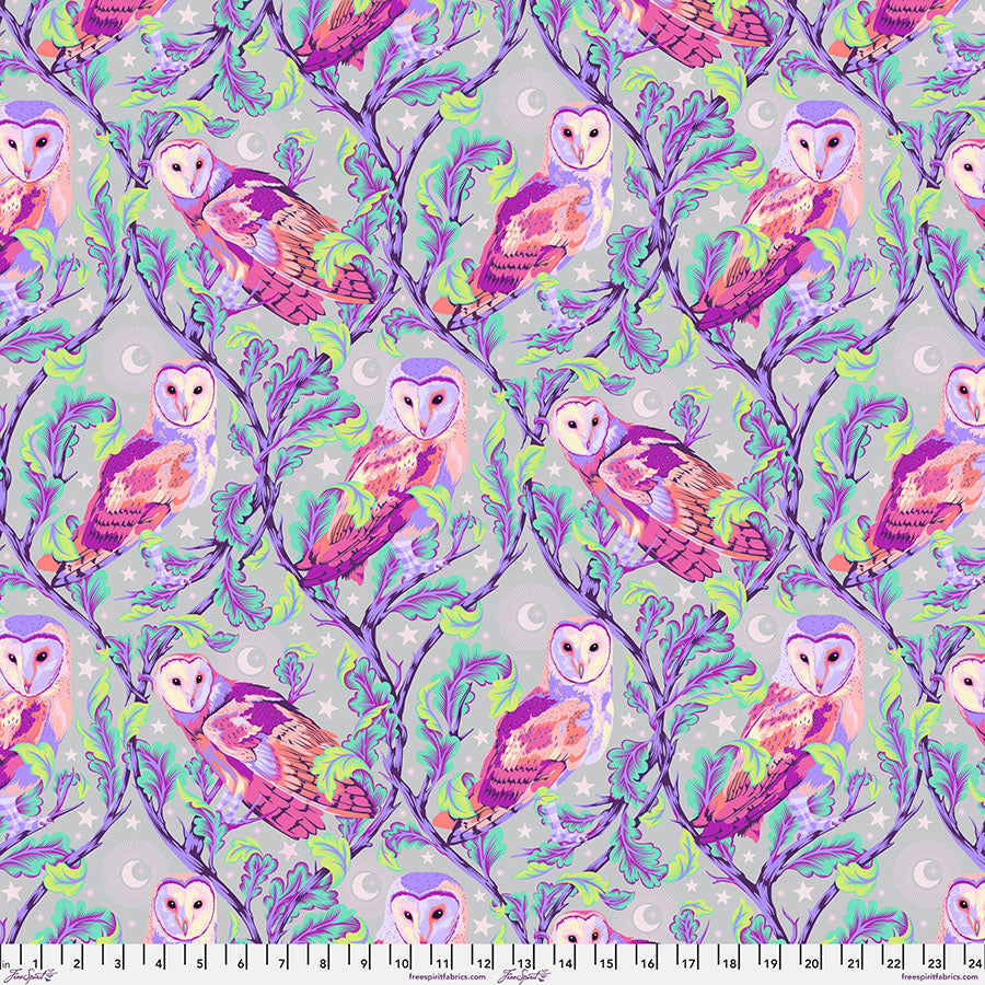 Tula Pink Moon Garden Night Owl in Dusk Cotton Quilting Fabric by the Half Yard