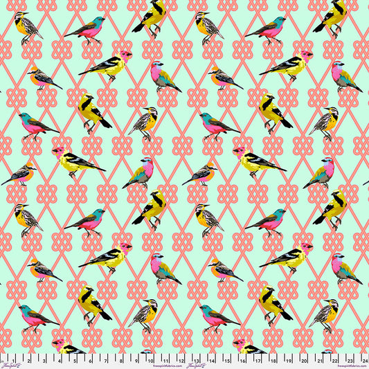Tula Pink Moon Garden In A Finch in Dawn Cotton Quilting Fabric by the Half Yard