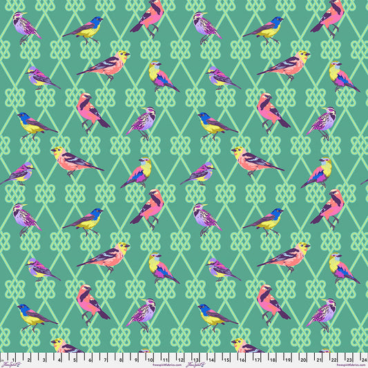 Tula Pink Moon Garden In A Finch in Dusk Cotton Quilting Fabric by the Half Yard