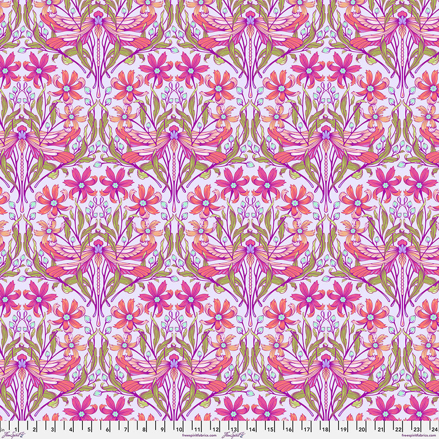 Tula Pink Moon Garden Dragon Your Feet in Dusk Cotton Quilting Fabric by the Half Yard
