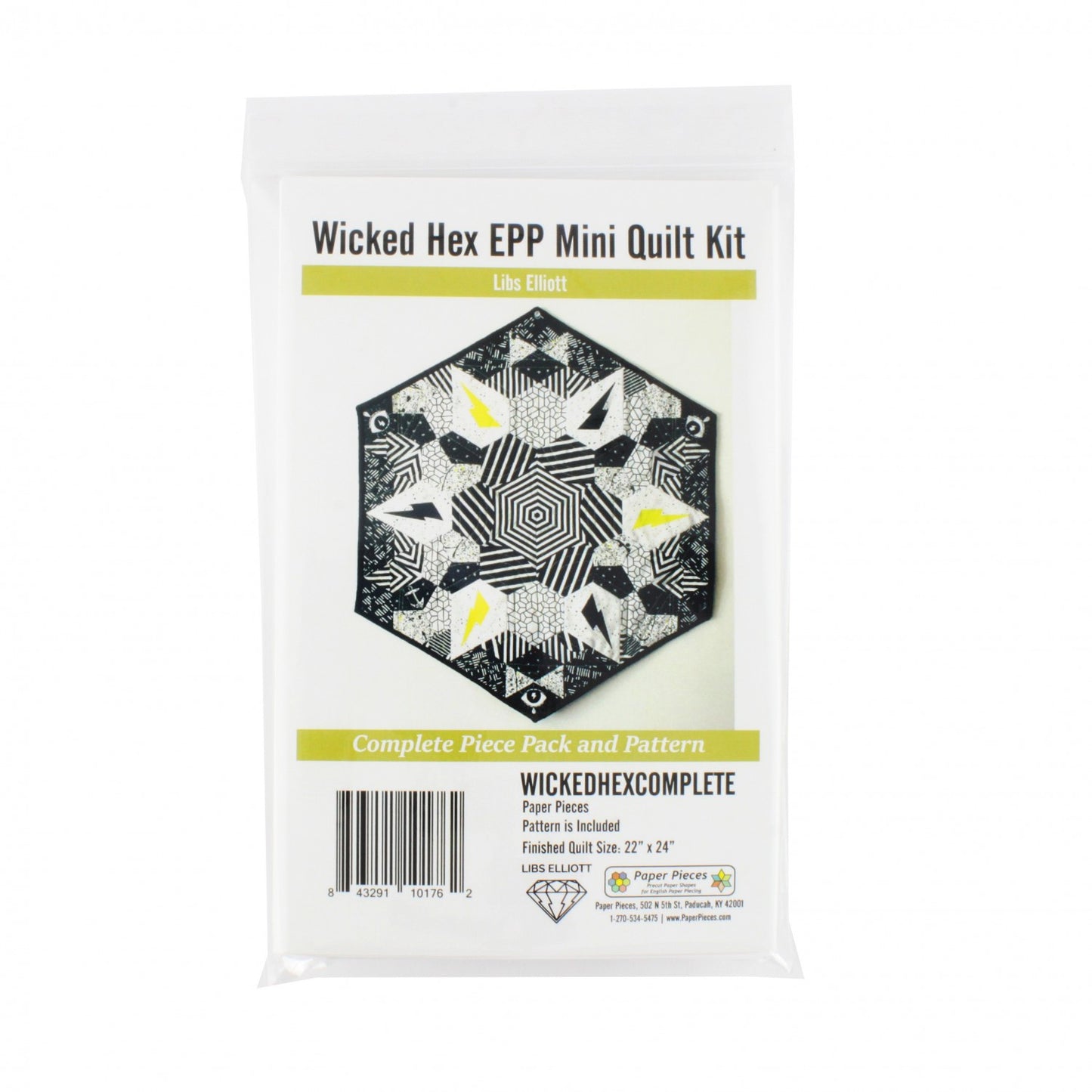 Wicked Hex EPP Mini Quilt Paper Pieces Pack with Pattern | Paper Pieces | WCKDHEXCMP