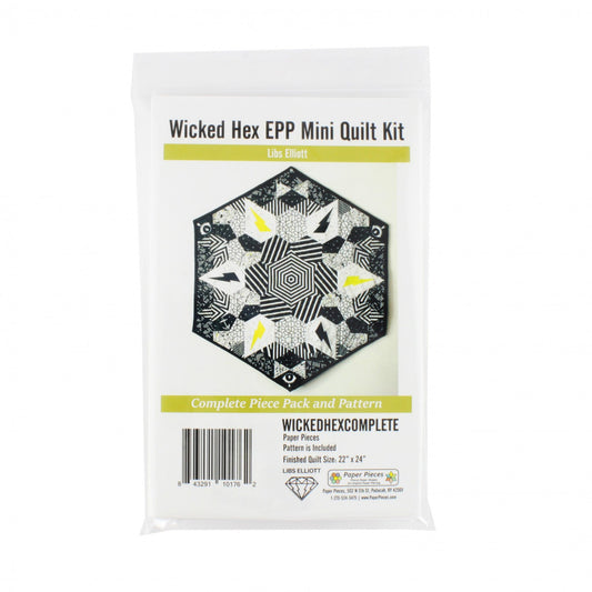 Wicked Hex EPP Mini Quilt Paper Pieces Pack with Pattern | Paper Pieces | WCKDHEXCMP