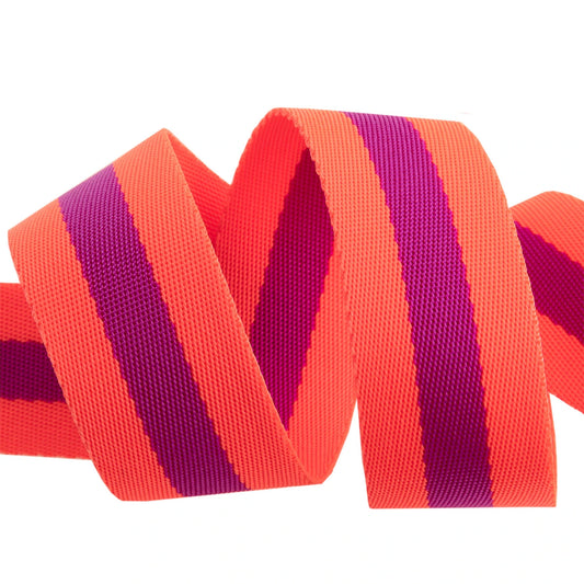 Watermelon and Plum - 1.5"-Tula Pink Webbing by the yard