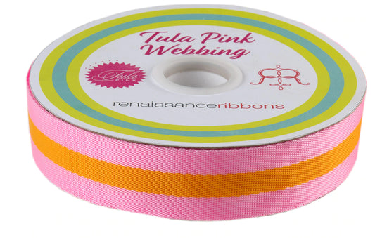 Pink and Orange - 1.5"-Tula Pink Webbing by the yard